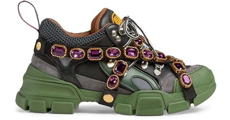 gucci shoes green stones